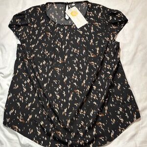TASAMO Tulip Sleeve Scoop Neck Blouse Flowy Short Sleeve Classic Women’s XL